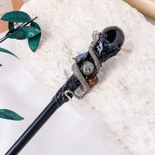 Obsidian magic wand, creative design gift crystal wand